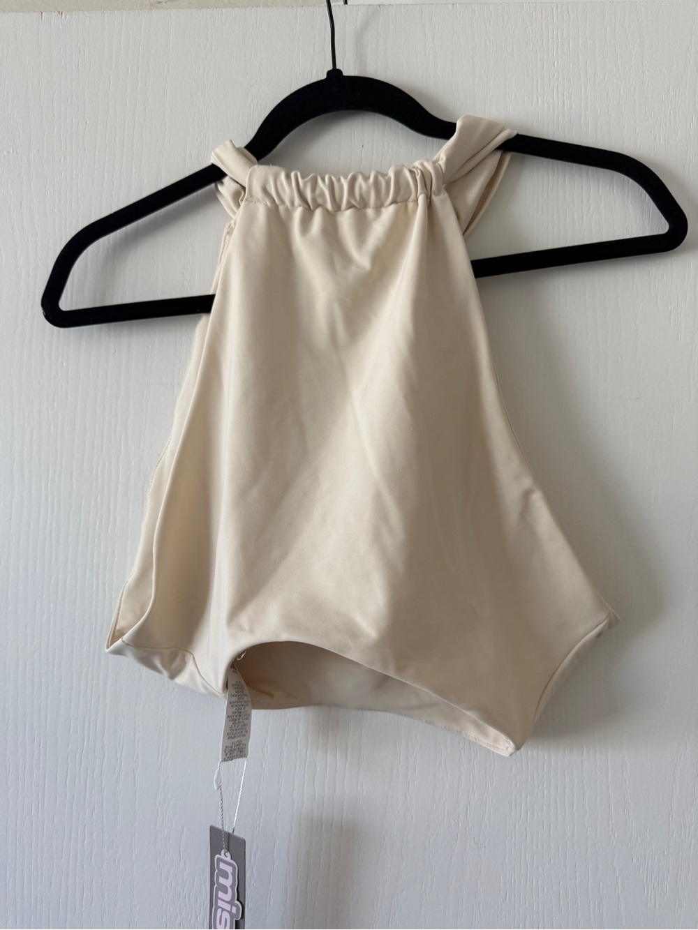Missguided Cream Halter Crop Top